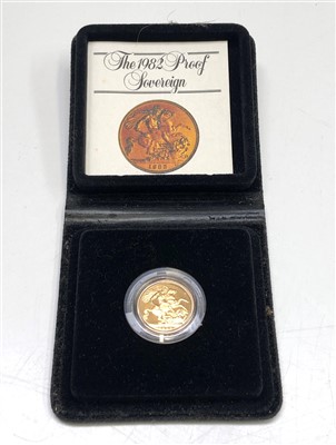 Lot 2506 - A 1982 proof sovereign, cased.