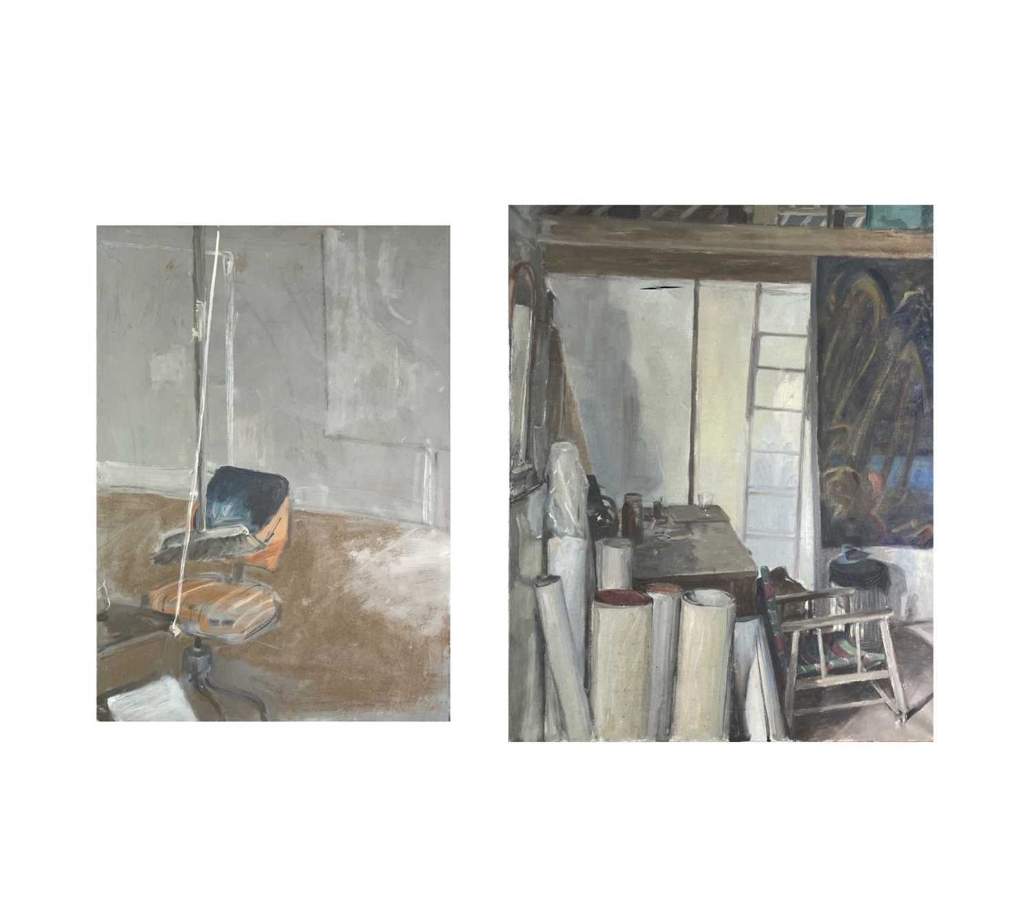Lot 1002 - Alec WILES (1924) The Artist's Studio Oil on...