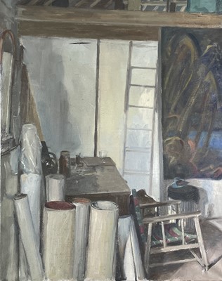 Lot 1002 - Alec WILES (1924) The Artist's Studio Oil on...