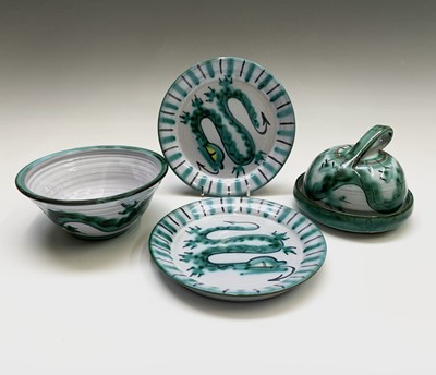 Lot 892 - A Tintagel Pottery cheese dome with dragon...