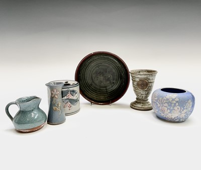 Lot 880 - A John Davidson Truro studio pottery inkwell,...
