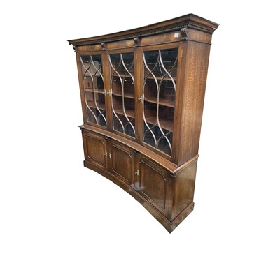 Lot 3041 - A large Reproduction mahogany library bookcase,...