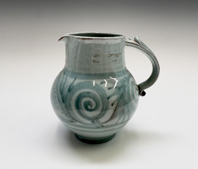 Lot 881 - A Lamorna pottery jug, the blue ground...