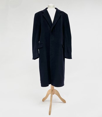 Lot 2803 - A Berwin for Harrods navy cashmere overcoat,...