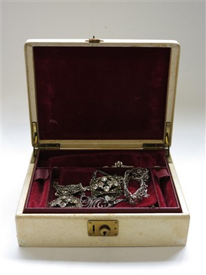 Lot 2759 - Paste and marcasite jewellery, in a jewellery...