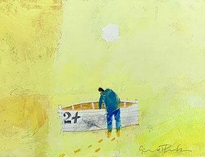Lot 434 - Gerry PLUMB (1942) Sunrise Acrylic on board...