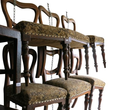 Lot 3316 - A set of six Victorian mahogany dining chairs,...