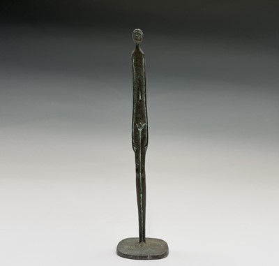 Lot 139 - An African bronze figure, of elongated form,...