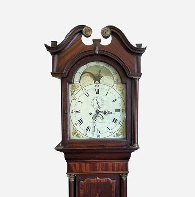 Lot 11 - A George III oak and mahogany eight day...