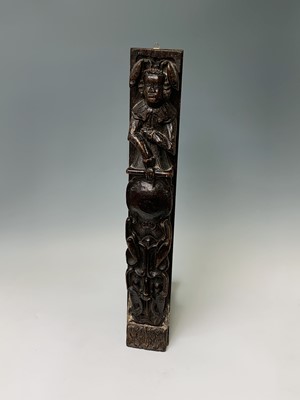 Lot 31 - An oak carved oak term panel, 16th century,...