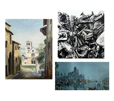 Lot 1210 - George Richard DEAKINS (1911-1982) Venice Oil...