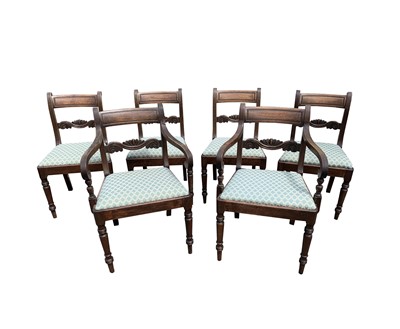 Lot 3078 - A set of six George IV mahogany dining chairs...