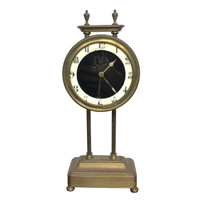 Lot 3027 - A gravity timepiece, early 20th century, brass...