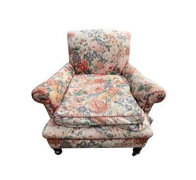 Lot 3085 - A late Victorian beech framed upholstered...