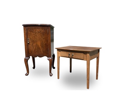 Lot 3092 - A walnut low sewing table, with fitted drawer...