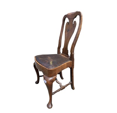 Lot 3095 - A George I walnut single chair with vase...