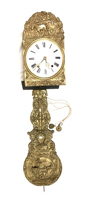 Lot 3030 - A French comptoise wall clock, 19th century,...