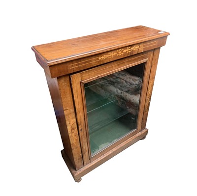 Lot 3020 - A Victorian inlaid walnut side cabinet, the...