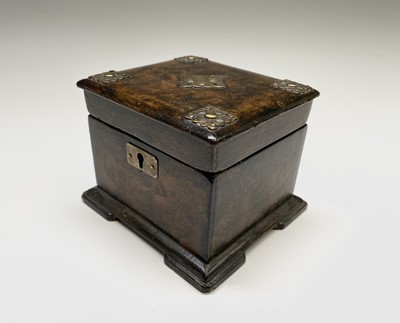 Lot 13 - A Victorian papier mache rectangular tea caddy,...