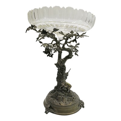 Lot 13 - A cast brass mounted table centre in the form...