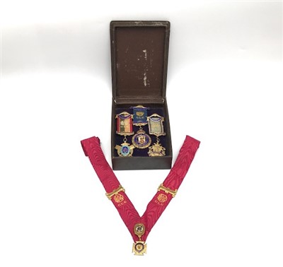 Lot 2426 - Three silver RAOB jewels, 119g with ribbons...