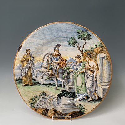 Lot 36 - A massive Urbino tin glazed maiolica charger,...