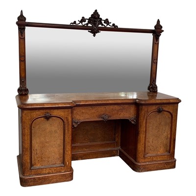 Lot 3365 - A Victorian pollard oak pedestal mirror back...
