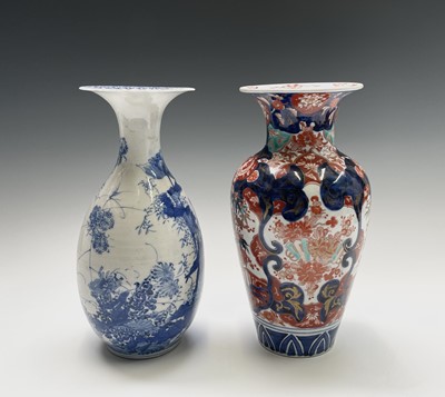 Lot 389 - A Japanese Imari baluster vase, late 19th...