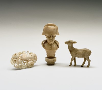 Lot 33 - A 19th century ivory bust of Napoleon, either...