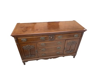 Lot 3034 - An Art Nouveau mahogany sideboard, with an...