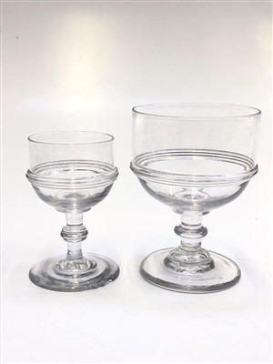 Lot 1027 - An 18th century glass rummer, height 11cm,...