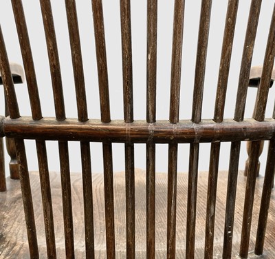 Lot 84 - A near pair of American oak armchairs, circa...