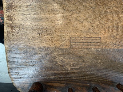 Lot 84 - A near pair of American oak armchairs, circa...