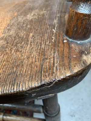 Lot 84 - A near pair of American oak armchairs, circa...