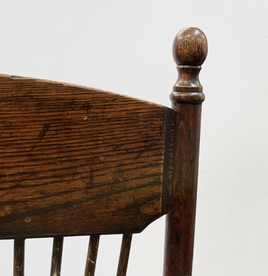 Lot 84 - A near pair of American oak armchairs, circa...