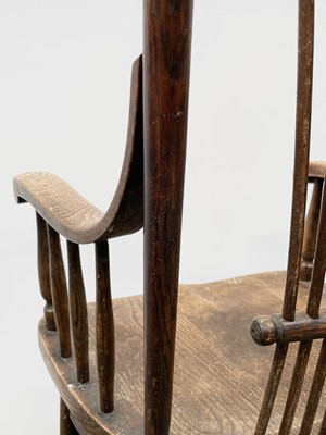 Lot 84 - A near pair of American oak armchairs, circa...