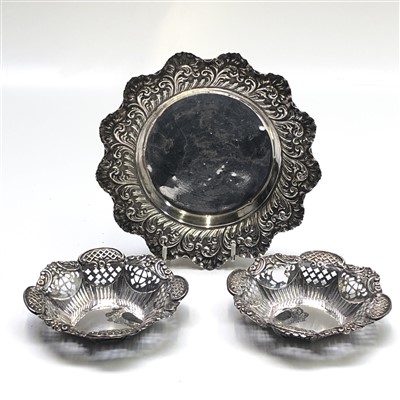 Lot 2165 - A pair of plate Victorian Chester hall marked...