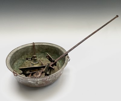 Lot 414 - A 19th century brass and steel stilyard...