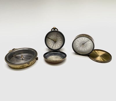 Lot 545 - A late Victorian brass pocket compass,...
