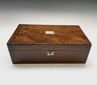 Lot 164 - A Victorian walnut writing box, with gilt...