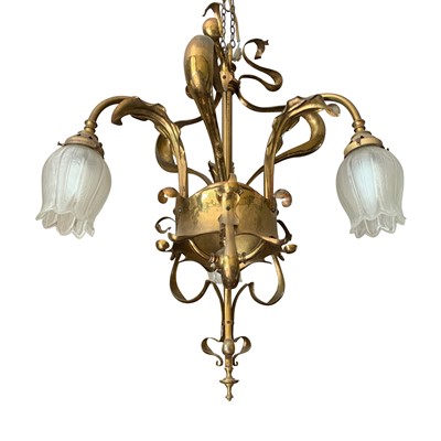 Lot 132 - An Arts and Crafts electrolier in the style of...