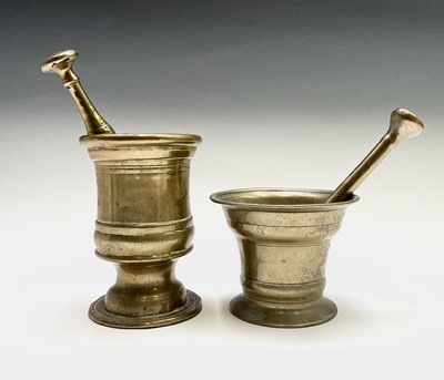 Lot 190 - A 19th century brass pestle and mortar with...