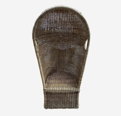 Lot 140 - A wicker porters chair, height 167cm, width 74cm.