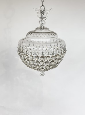 Lot 398 - A cut glass electrolier, 20th century, with...