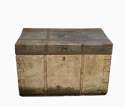 Lot 144 - A painted pine seamans tool chest, late 19th...