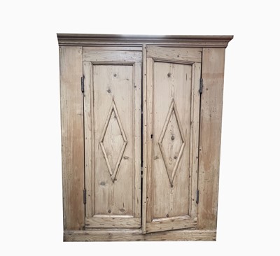 Lot 142 - A Victorian pine cupboard, the pair of...