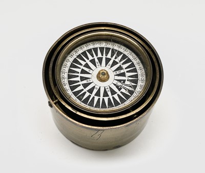 Lot 547 - A late Victorian brass drum travel pocket...