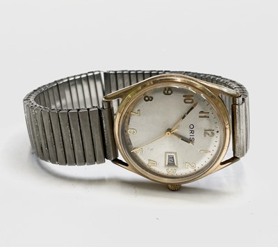 Lot 22 - An Oris 7 jewel gentleman's date gold-plated...