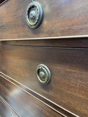 Lot 3153 - A late George III mahogany two-part chest,...