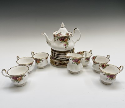 Lot 935 - A Royal Albert 'Old Country Roses' tea set...